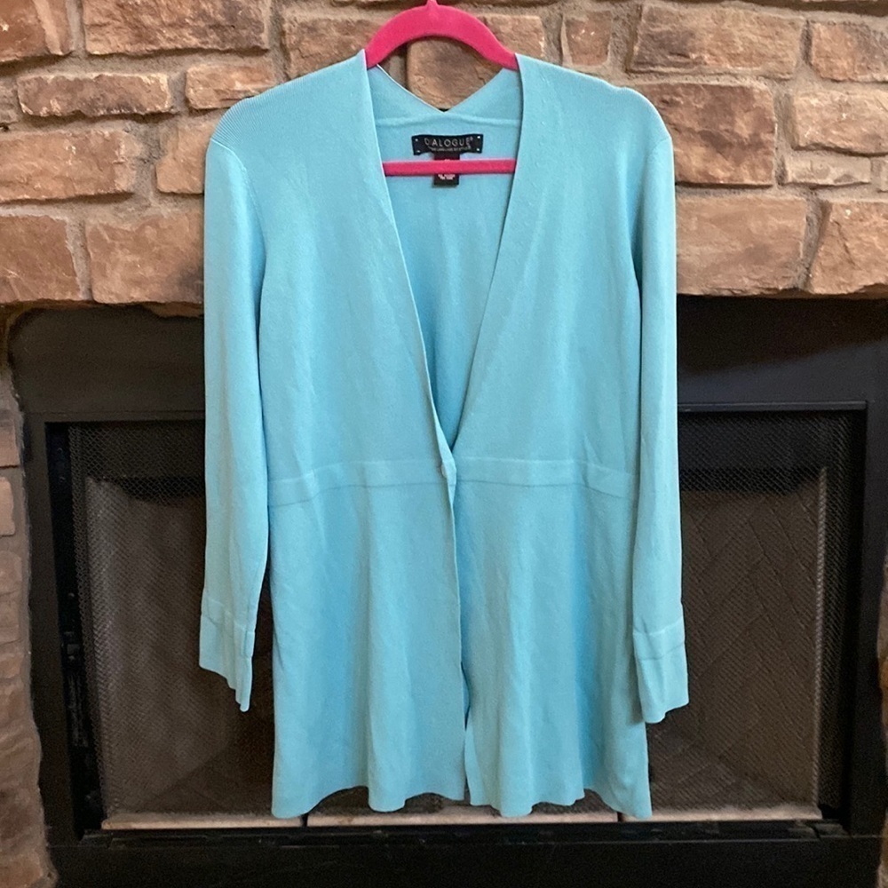 Dialogue blue sweater cardigan. Size 1X